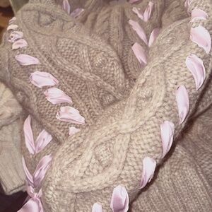 Loveshackfancy Parson Pullover Sweaters XL Snow and Oat Together Set of 2